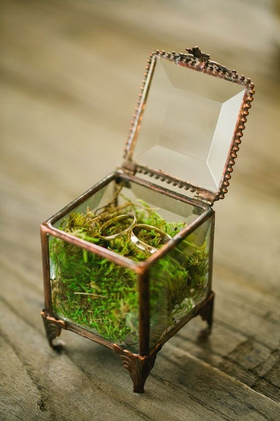 boite a alliance mariage avec mousse naturel a l'interieur